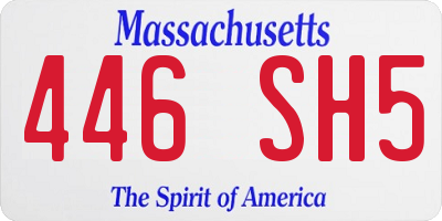 MA license plate 446SH5