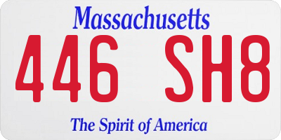 MA license plate 446SH8