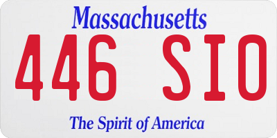 MA license plate 446SI0