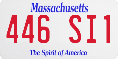 MA license plate 446SI1