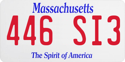 MA license plate 446SI3