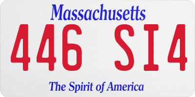 MA license plate 446SI4