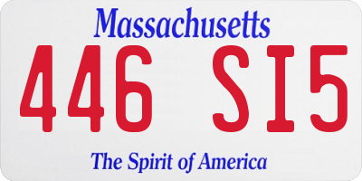 MA license plate 446SI5