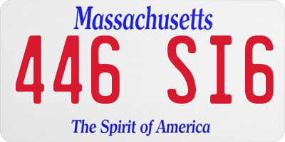 MA license plate 446SI6