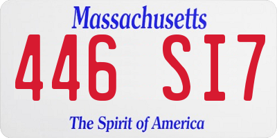 MA license plate 446SI7