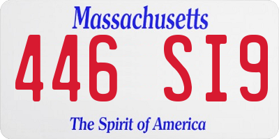 MA license plate 446SI9