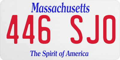 MA license plate 446SJ0