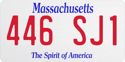 MA license plate 446SJ1