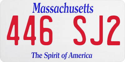 MA license plate 446SJ2