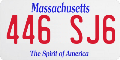 MA license plate 446SJ6