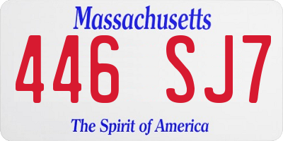 MA license plate 446SJ7