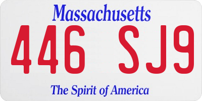 MA license plate 446SJ9