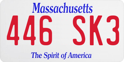 MA license plate 446SK3