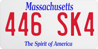 MA license plate 446SK4