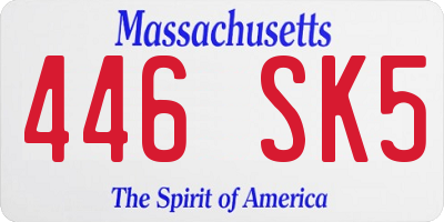 MA license plate 446SK5