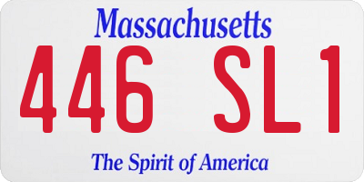 MA license plate 446SL1
