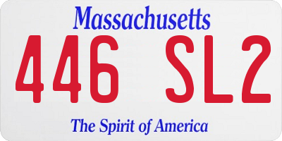 MA license plate 446SL2