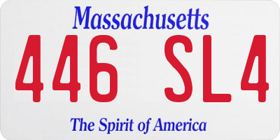 MA license plate 446SL4