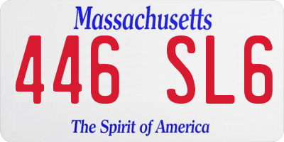 MA license plate 446SL6