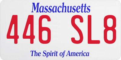 MA license plate 446SL8