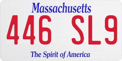 MA license plate 446SL9