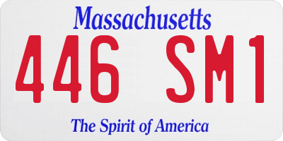 MA license plate 446SM1