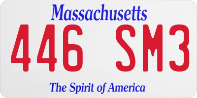 MA license plate 446SM3