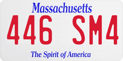 MA license plate 446SM4