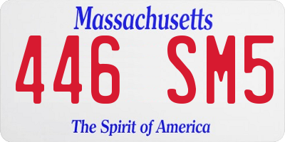 MA license plate 446SM5