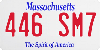 MA license plate 446SM7