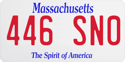 MA license plate 446SN0