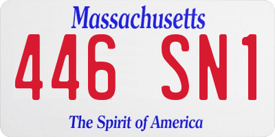 MA license plate 446SN1