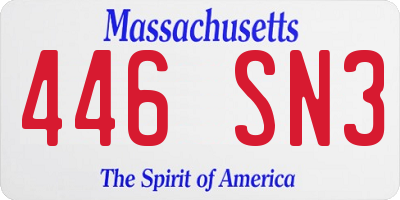 MA license plate 446SN3
