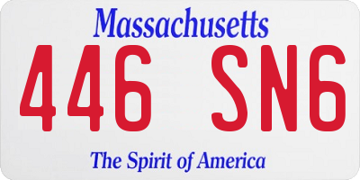 MA license plate 446SN6