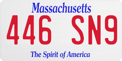 MA license plate 446SN9