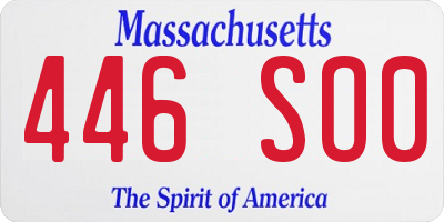 MA license plate 446SO0