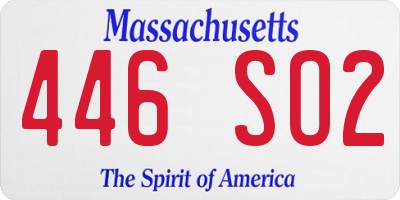 MA license plate 446SO2