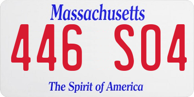MA license plate 446SO4