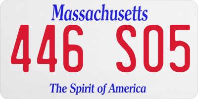 MA license plate 446SO5