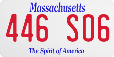 MA license plate 446SO6