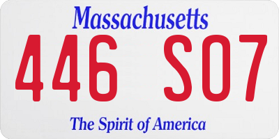 MA license plate 446SO7