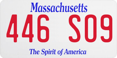 MA license plate 446SO9
