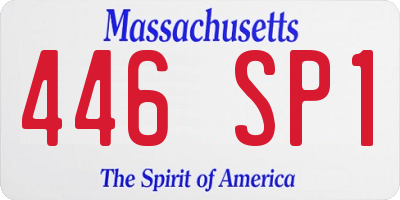 MA license plate 446SP1
