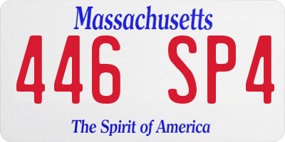 MA license plate 446SP4