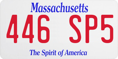 MA license plate 446SP5
