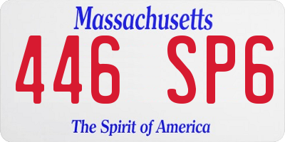 MA license plate 446SP6
