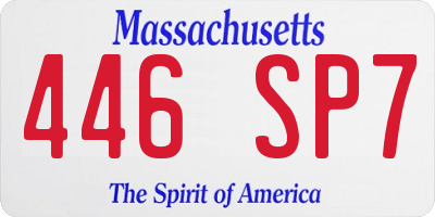 MA license plate 446SP7