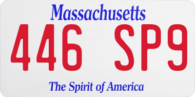 MA license plate 446SP9