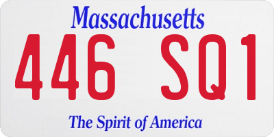 MA license plate 446SQ1