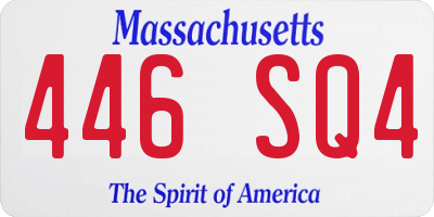 MA license plate 446SQ4